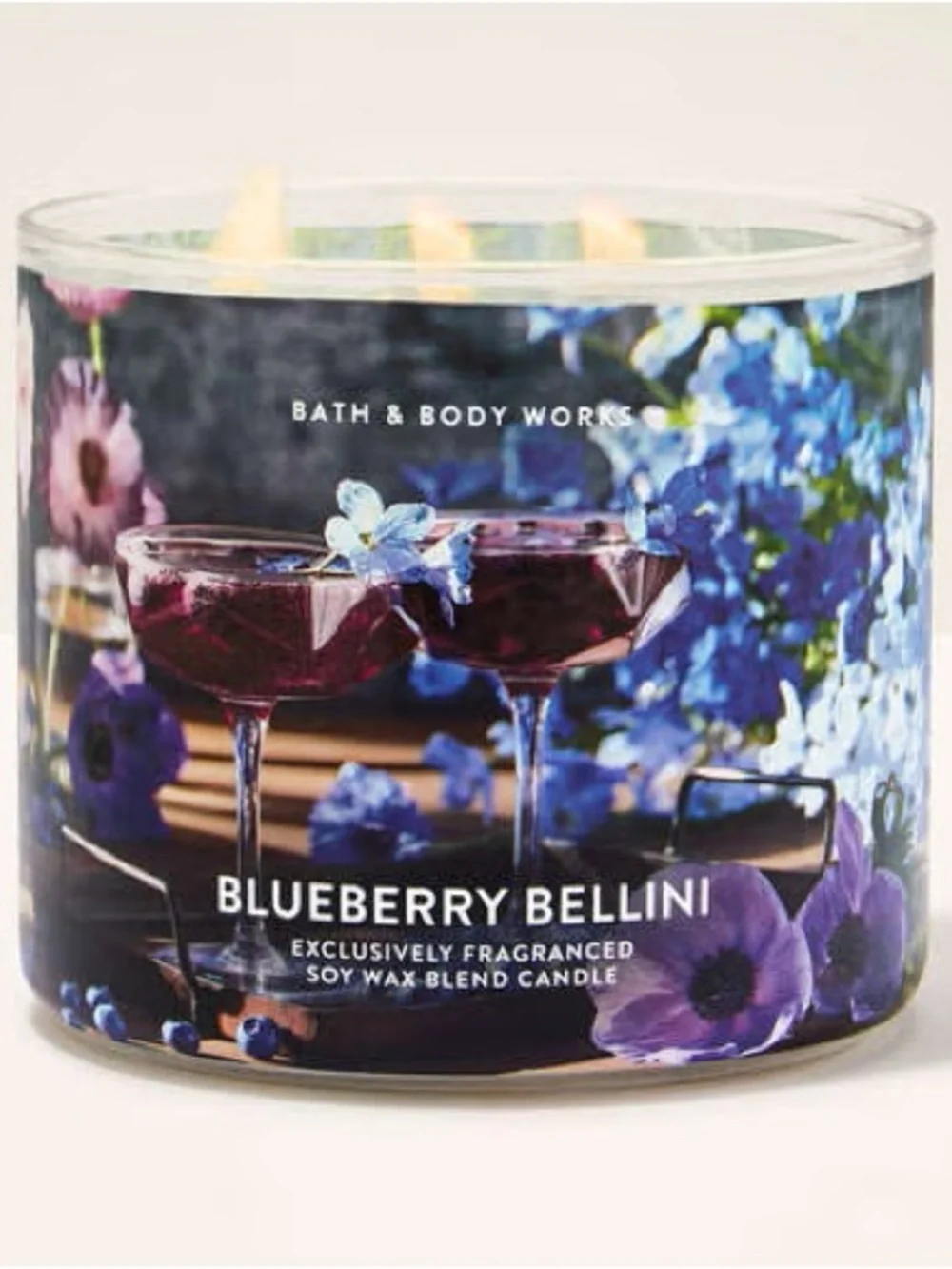 Bath & Body Works Blueberry Bellini 3-Wick Soy Wax Candle - Blue/Purple
